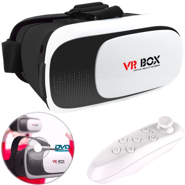قیمت هدست واقعیت مجازی وی آر باکس مدل VR Box 2 به همراه ریموت کنترل بلوتوث و DVD حاوی اپلیکیشن و LED Watch هدیه