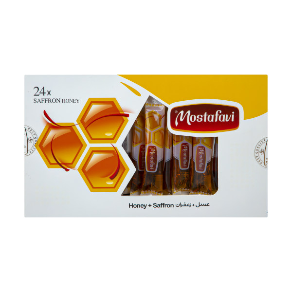 قیمت عسل زعفرانی مصطفوی - 288 گرم بسته 24 عددی