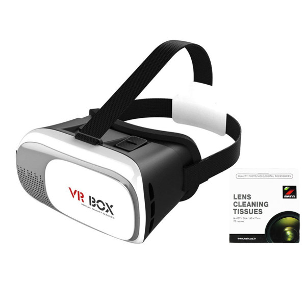 قیمت هدست واقعیت مجازی وی آر باکس مدل VR Box 2 به همراه دستمال لنز دوربین