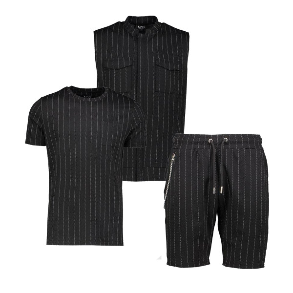 خرید ست سه تکه لباس مردانه بوهومن مدل Bck stripes