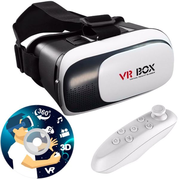 قیمت هدست واقعیت مجازی وی آر باکس مدل VR Box 2 به همراه ریموت کنترل بلوتوث و DVD حاوی اپلیکیشن و باتری
