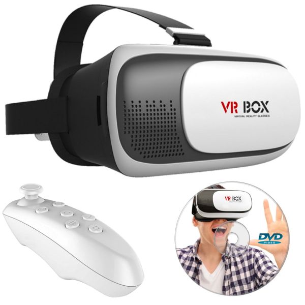 قیمت هدست واقعیت مجازی وی آر باکس مدل VR Box 2 به همراه ریموت کنترل بلوتوث و DVD نرم افزار و USB LED هدیه