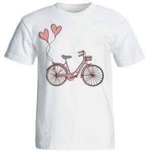 خرید تی شرت آستین کوتاه زنانه شین دیزاین طرح دوچرخه کد 4457