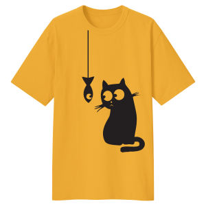 خرید تی شرت لانگ زنانه مدل گربه کد C101YB