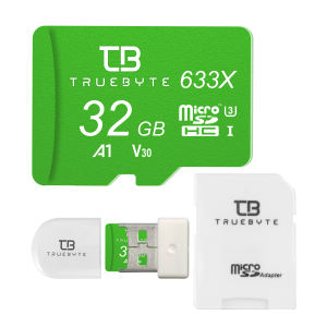 خرید کارت حافظه microSD HC تروبایت مدل A1-V30-633X کلاس 10 استاندارد سرعت UHS-I U3 سرعت 95MBps ظرفیت 32 گیگابایت به همراه آداپتور SD و کارت خوان