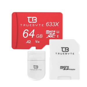 خرید کارت حافظه microSD XC تروبایت مدل 633X-A2-V30 کلاس 10 استاندارد UHS-I U3 سرعت 95MBps ظرفیت 64 گیگابایت به همراه کارت‌خوان