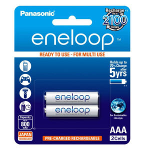 خرید باتری نیم قلمی قابل شارژ پاناسونیک مدل eneloop بسته 2 عددی