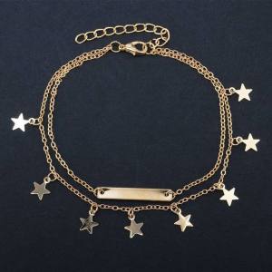 خرید پابند طلا 18 عیار زنانه قیراط طرح ستاره کد GH607