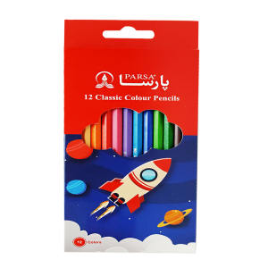 خرید مداد رنگی 12 رنگ پارسا طرح فضانورد کد 110713